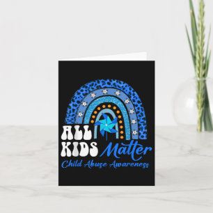 All Kids- Pinwheel Blue Rainbow Child Abuse Awaren Card