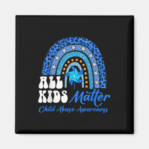 All Kids- Pinwheel Blue Rainbow Child Abuse Awaren Magnet