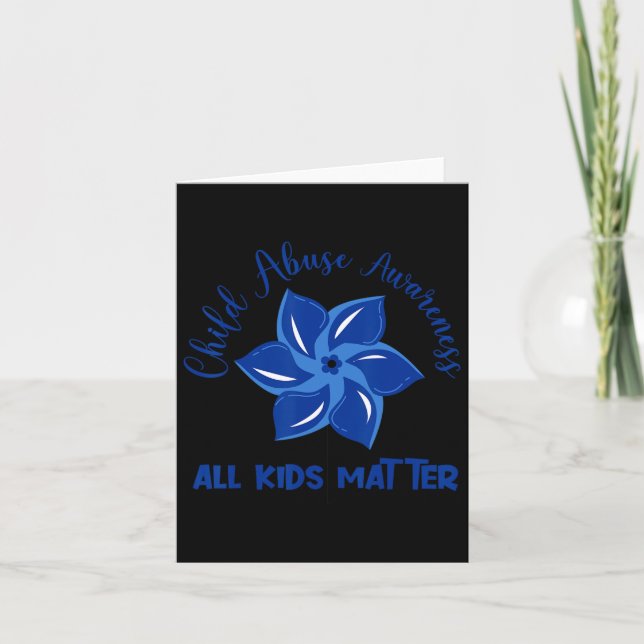 All Kids Problem Child Abuse Awareness Pinwheel  Card (Front)