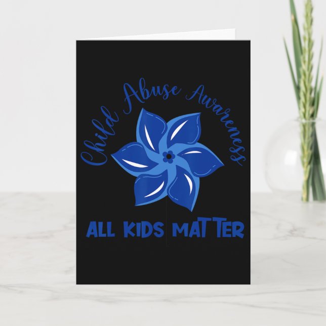 All Kids Problem Child Abuse Awareness Pinwheel  Card (Front)
