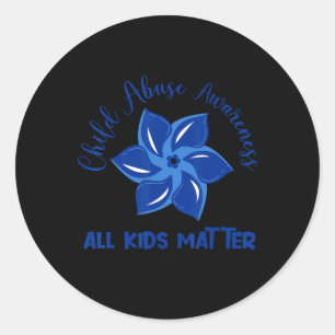 All Kids Problem Child Abuse Awareness Pinwheel Classic Round Sticker