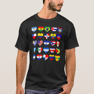 All Latin American Flags Countries Hispanic Herita T-Shirt