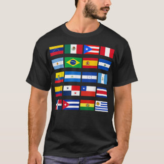 All Latin American Flags Latino Hispanic Heritage  T-Shirt