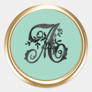 All Letter Black Any Colour Background Monogram  Classic Round Sticker
