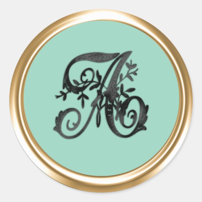 All Letter Black Any Colour Background Monogram  Classic Round Sticker (Front)