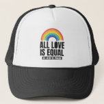 All Love Is Equal Pride LGBT Equal Rights Rainbow Trucker Hat<br><div class="desc">“All Love Is Equal” a retro & watercolor style rainbow design is perfect for pride and supporting love,  equality and raising awareness. This is a great gift Idea for Rainbow LGBTQ Lesbian Pan Trans Queer Cis gear perfect for Pride Month,  Pride Week with Rainbow Flag.</div>