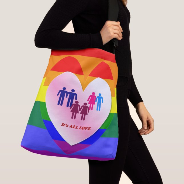 All Love Pride Heart Couples Crossbody Bag (Close Up)