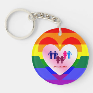 All Love Pride Heart Couples Key Ring