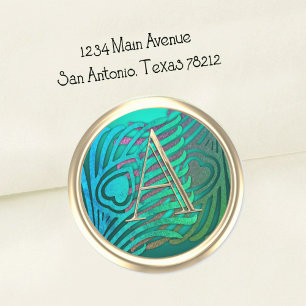 ALL LTRS Gold Art Deco Peacock Seal Monogram