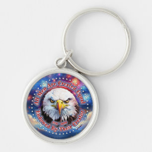 All Men Are Created Equal Brown Eagle Fireworks M Key Ring