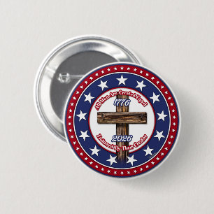 All Men Are Created Equal Endowed Rugged Cross 6 Cm Round Badge