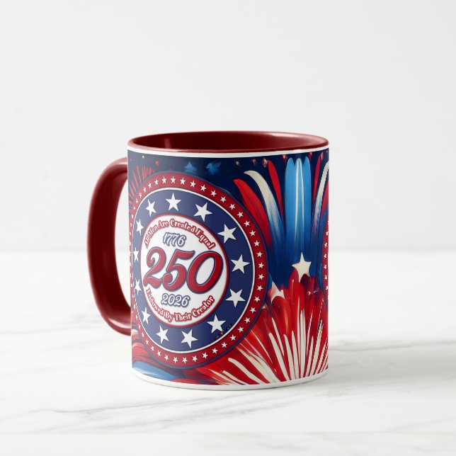 All Men Are Created Equal Red White Blue Graphic F Mug (Front Left)