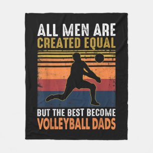 All Men Are Created Equal Volleyball Dad Vintage Fleece Blanket