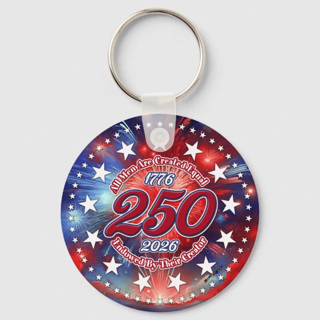 All Men Are Created Graphics Fireworks Clouds Key Ring (Front)