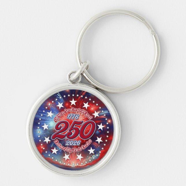 All Men Are Created Graphics Fireworks Clouds Key Ring (Front)