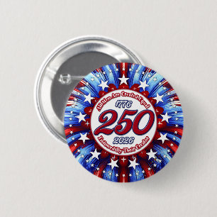 All Men Are Graphic Fireworks Red White Blue White 6 Cm Round Badge