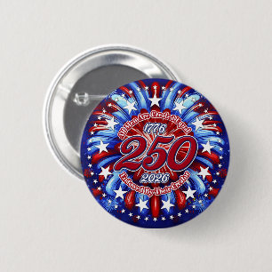 All Men Are Graphic Fireworks Red White Blue White 6 Cm Round Badge