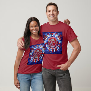 All Men Are Graphic Fireworks Red White Blue White T-Shirt