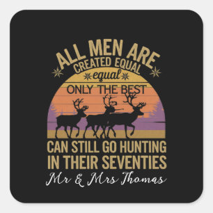 All Men Equal Go Hunting Seventies Outdoor Sunset Square Sticker