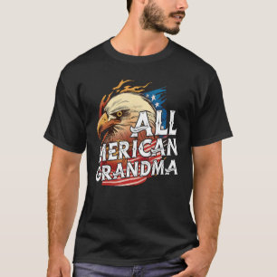 All Merican Grandma 4th Of July Day Eagle Usa Flag T-Shirt