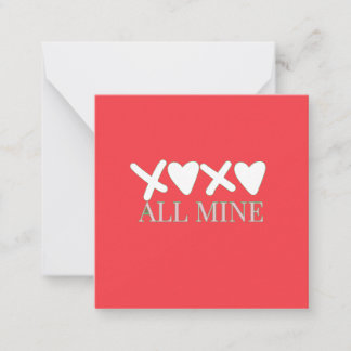 ALL MINE XOXO Valentine Shirt - Minimal Love Desig Card