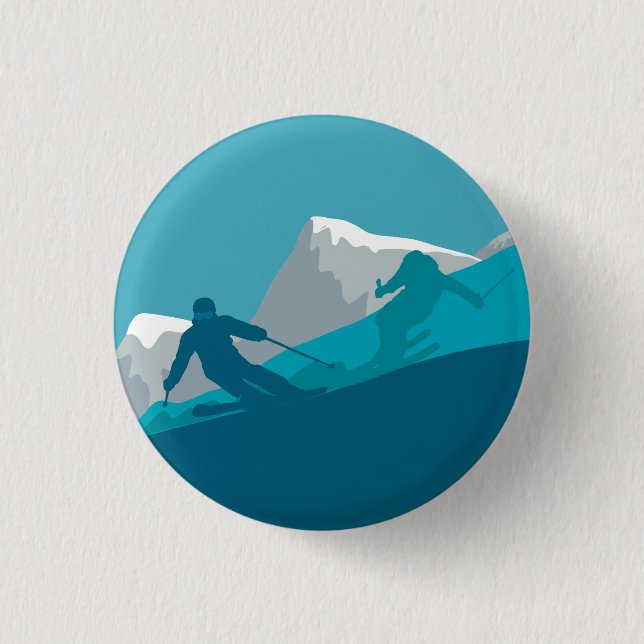 All Mountain Skiing   3 Cm Round Badge (Front)