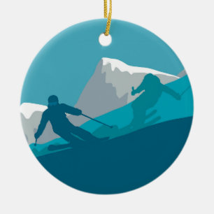 All Mountain Skiing  Ceramic Tree Decoration
