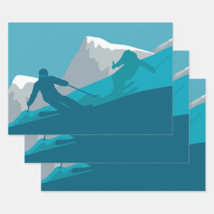 All Mountain Skiing  Wrapping Paper Sheet