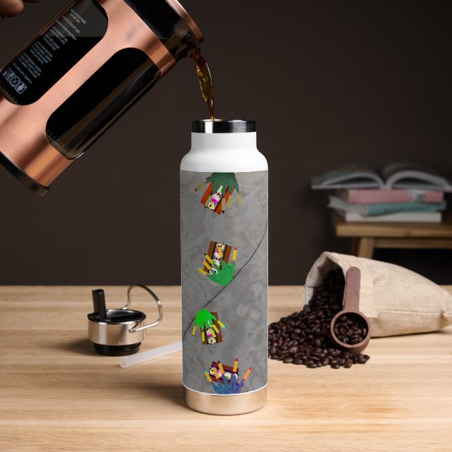 All My Friends are Zombies Water Bottle (Coffee (Rotated))