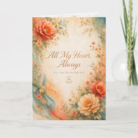 All My Heart Always Romantic Wedding Greeting