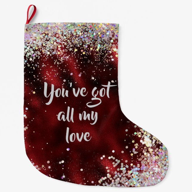 All my Love Affirmation Reminder Large Christmas Stocking (Front)