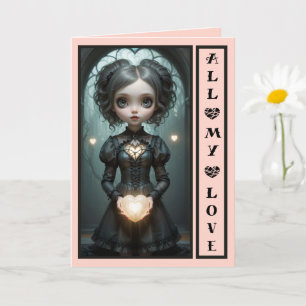 All My Love cute customisable valentines card 
