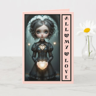 All My Love cute customisable valentines card 