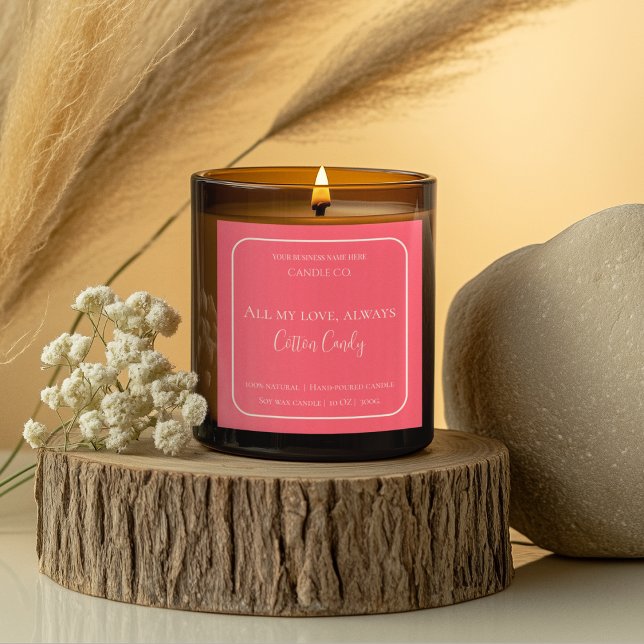 All My Love Valentine – Romantic Pink Candle Label (Creator Uploaded)