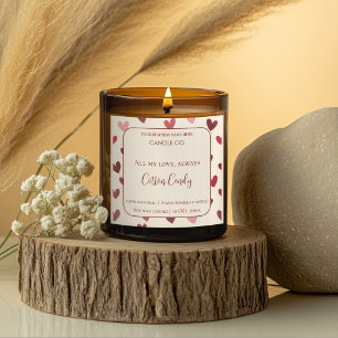 All My Love Valentine – Romantic Pink Candle Label
