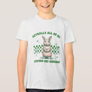 All My Systems Are Nervous Bunny Mental Health Awa Tri-Blend Shirt