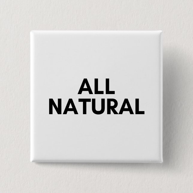 all natural 15 cm square badge (Front)