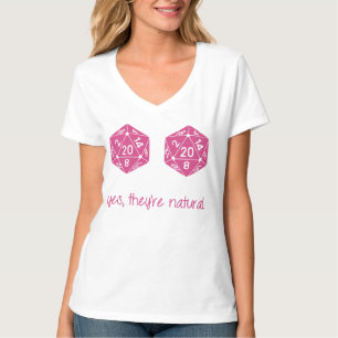 All Natural 20 Breasts Dice T-Shirt