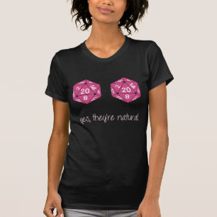 All Natural 20 Breasts Dice T-Shirt