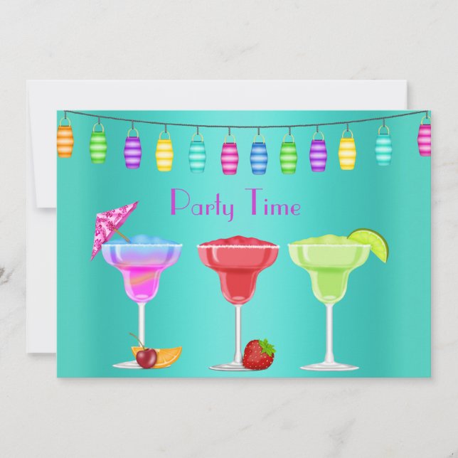 ALL OCCASION BEACH COCKTAIL PARTY INVITATION TEAL (Front)