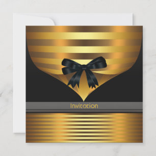 All Occasion Black Gold Party Invitation