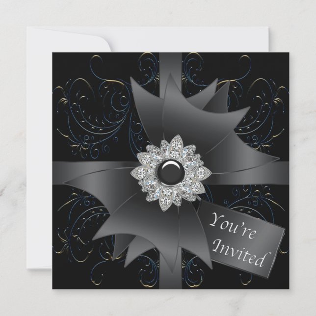 All Occasion Black Invitation Template (Front)