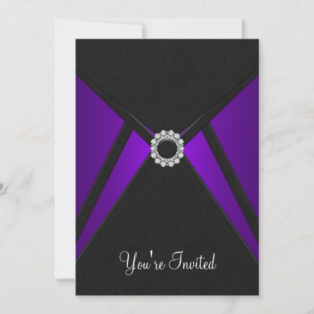 All Occasion Black Purple Invitation Template (Front)