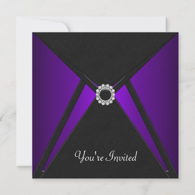 All Occasion Black Purple Invitation Template (Front)