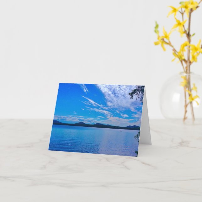 all occasion, blank inside, beautiful day on lake card (Yellow Flower)