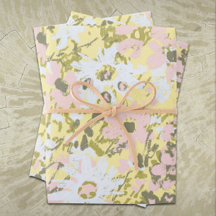 All Occasion Blush & Butter Floral Wrapping Sheets