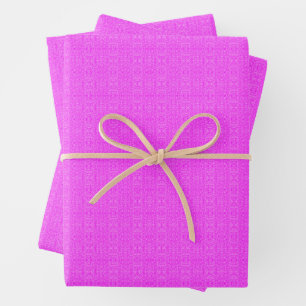 All-Occasion Elegant Abstract Pattern in Neon Pink Wrapping Paper Sheet