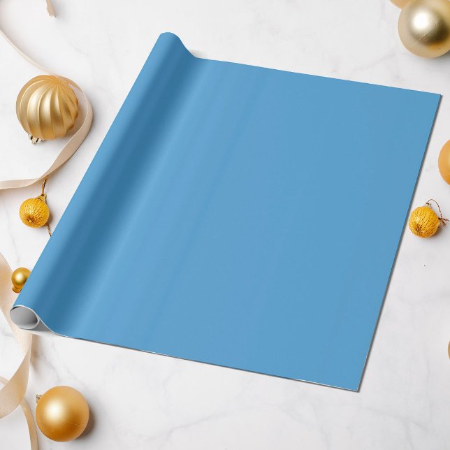 All Occasion Fresh Sky Blue Solid Colour #4da1d7  Wrapping Paper (Creator Uploaded)