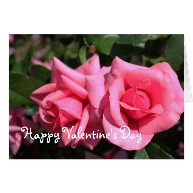 All occasion hot pink rose, add your photo, text (Front Horizontal)