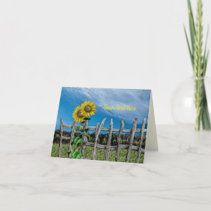 All Occasion Sunflowers &  Fence Illustration Holiday Card